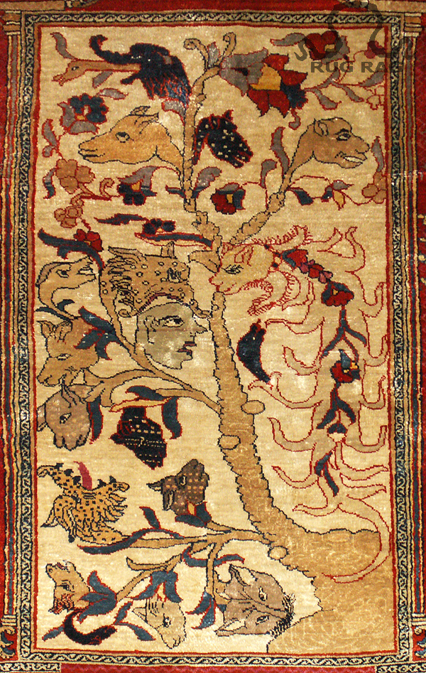 Persian Fantasy Heriz with mythical Motif
