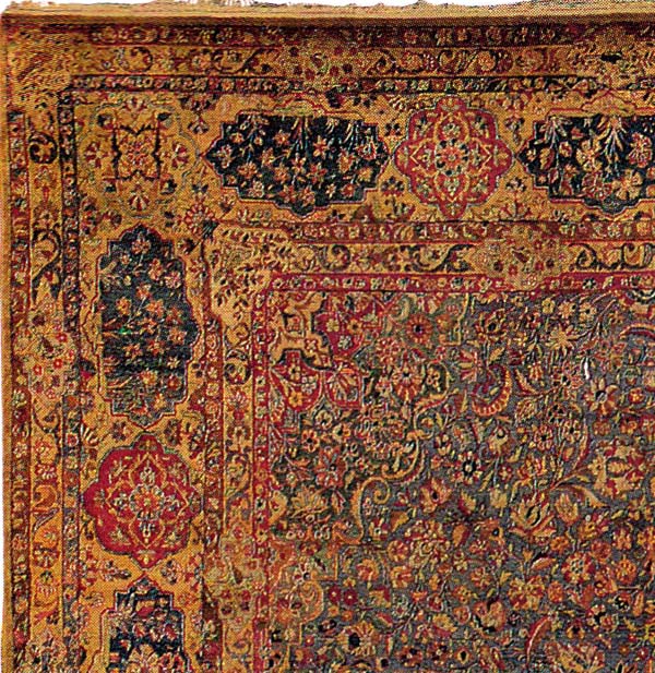 Border photo of large Persian Silk Kashan