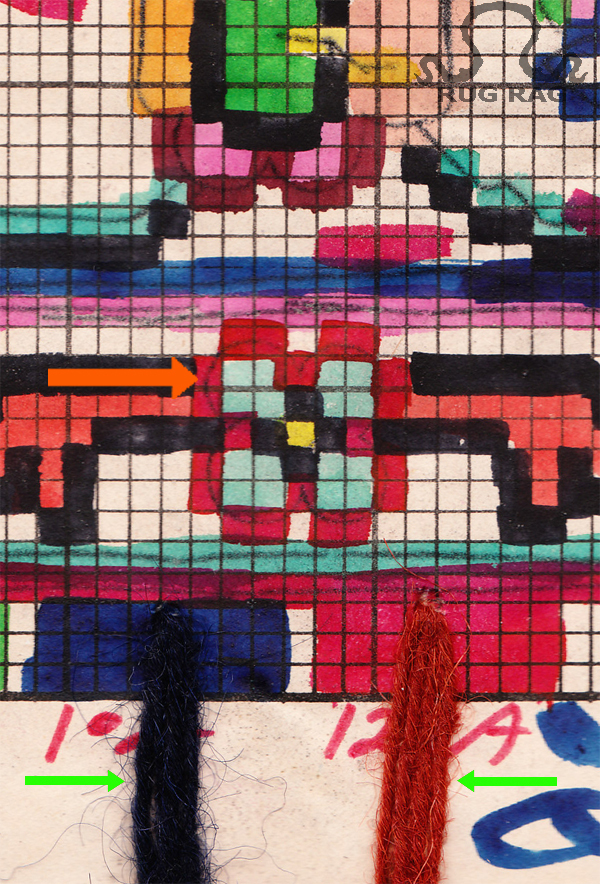 Rug Map, Yarn and Cartoon Detail