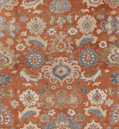Center Field Detail Mahal Antique Persian Carpet