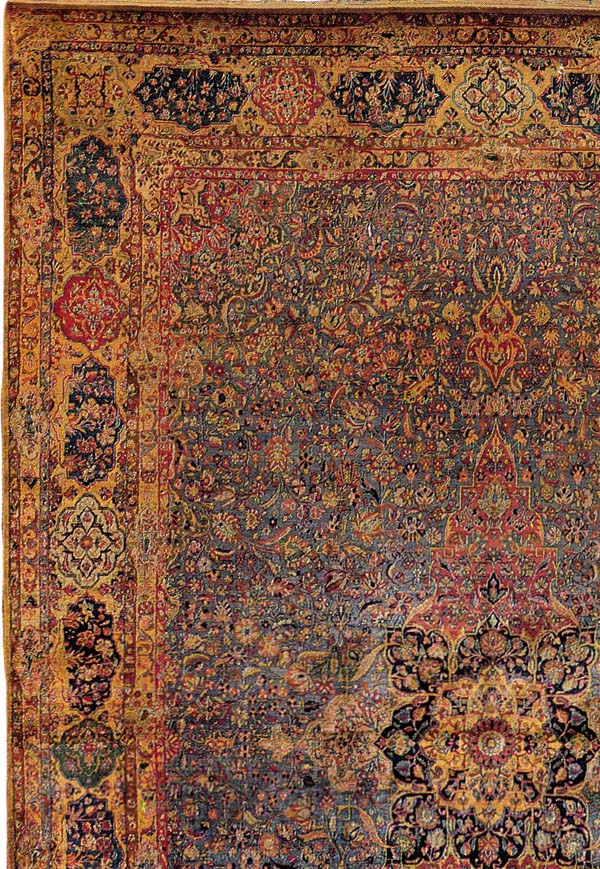 Silk Persian Kashan with Medallion.  Large Area Carpet