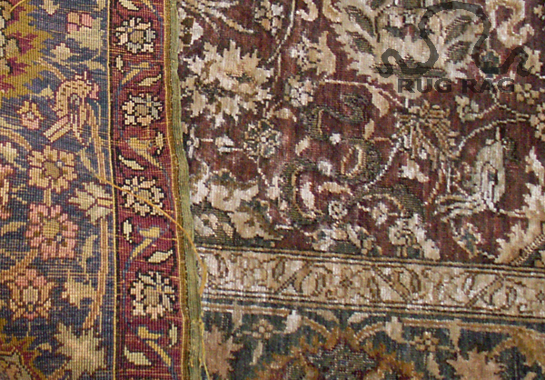 Reverse and Face of Kum Kapi Silk and Metal Thread Rug