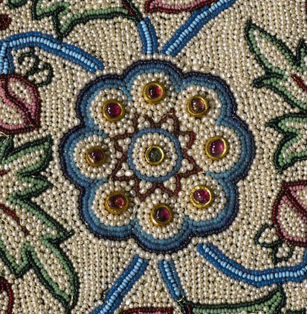 Reds, blues, greens, pearls, and Floral Design Carpet