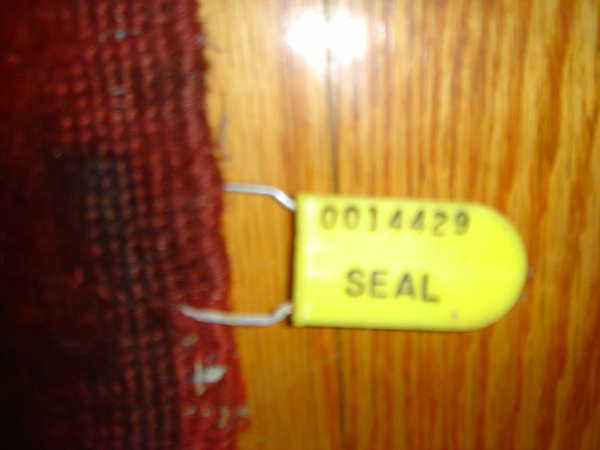 Yellow seal perhaps from Inventory or cleaning