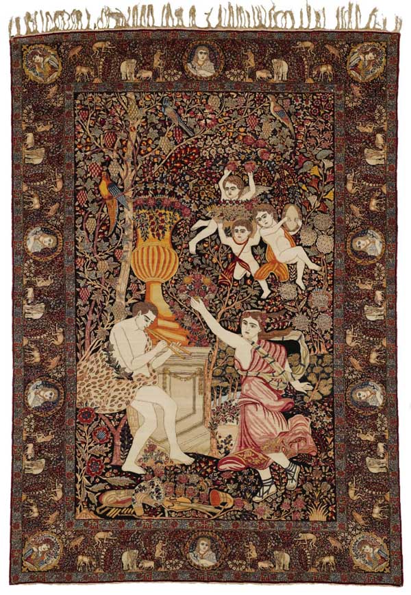 Lavar Kirman Pictorial Carpet Lot 348