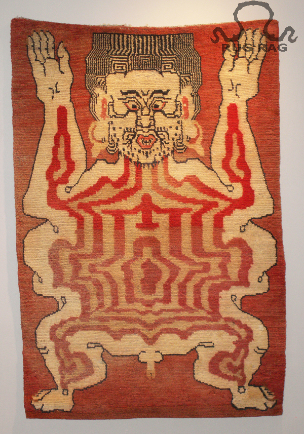 Rug 3: Antique Tantric Carpet, Flayed Man, Canyon Red