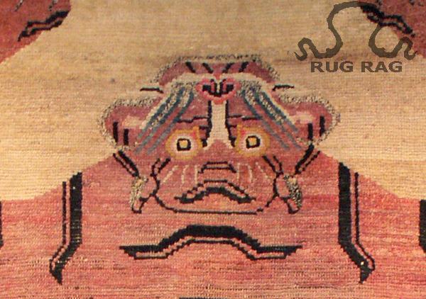 Detail Tiger Head on Tantric Carpet