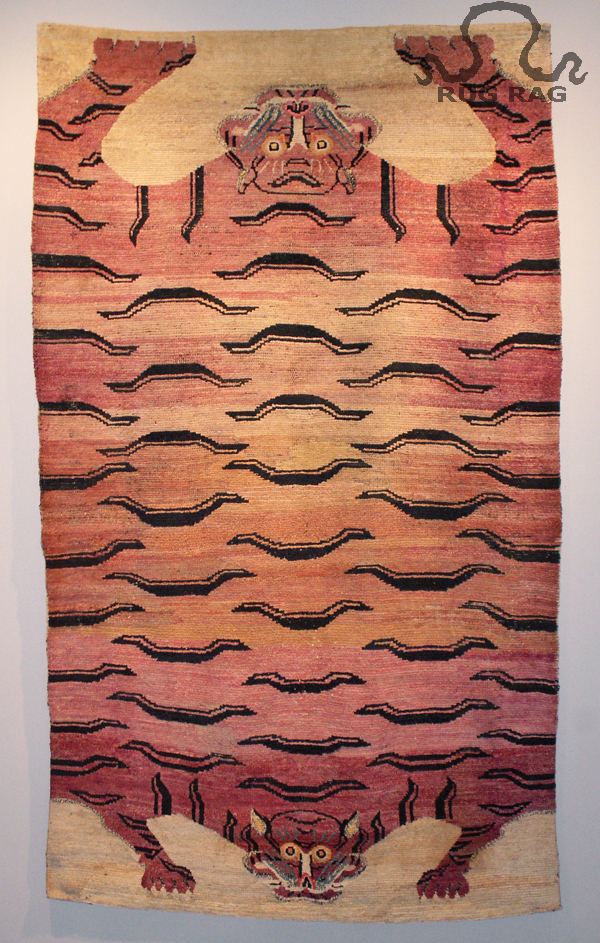 Rug 13: Antique Tantric Rug Double Tiger Pelt Design