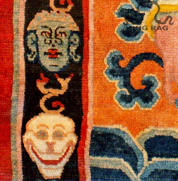 Detail Border of Tantric Backrest, Skulls