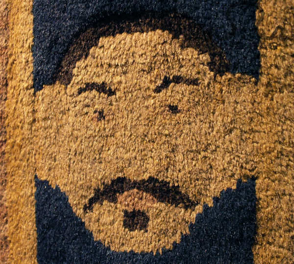 Antique Tantric Carpet Face Detail