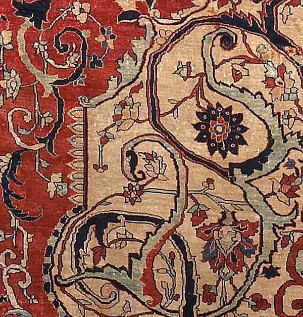 Detail of antique Silk Heriz