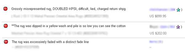 Negative eBay Reviews