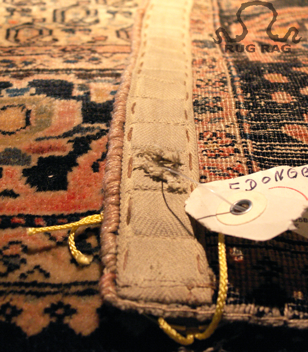 Antique Sarouk with Weighted Band along sides
