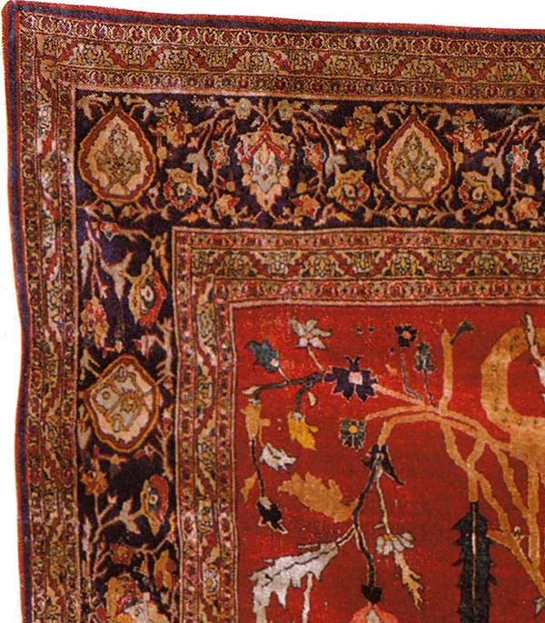 Vak Vak Rug, Carpet, Silk Tabriz Antique Persian