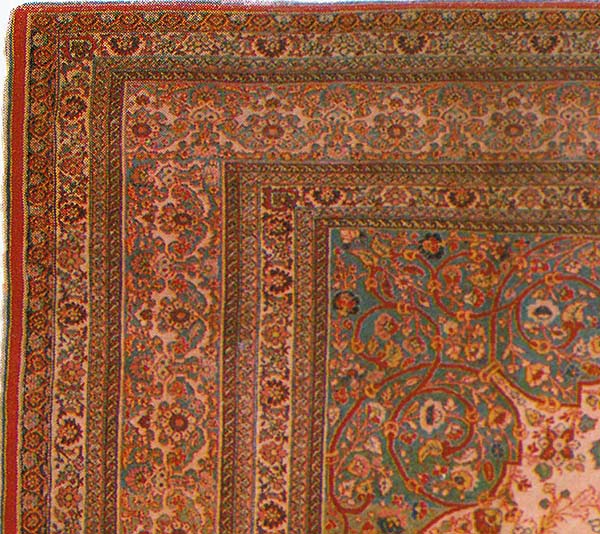 Detail Tabriz Border, wool with cotton foundation