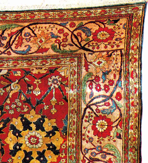 Antique Heriz Silk Detail Border