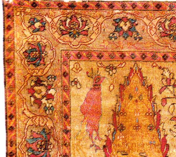 Mohtasham silk Persian Kashan with Animals, silk on silk antique