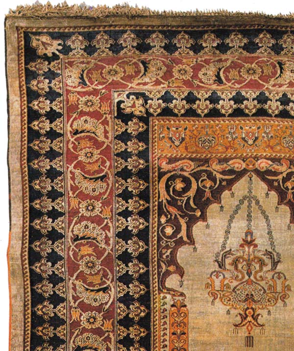 Detail of Corner, Silk Turkish Rug