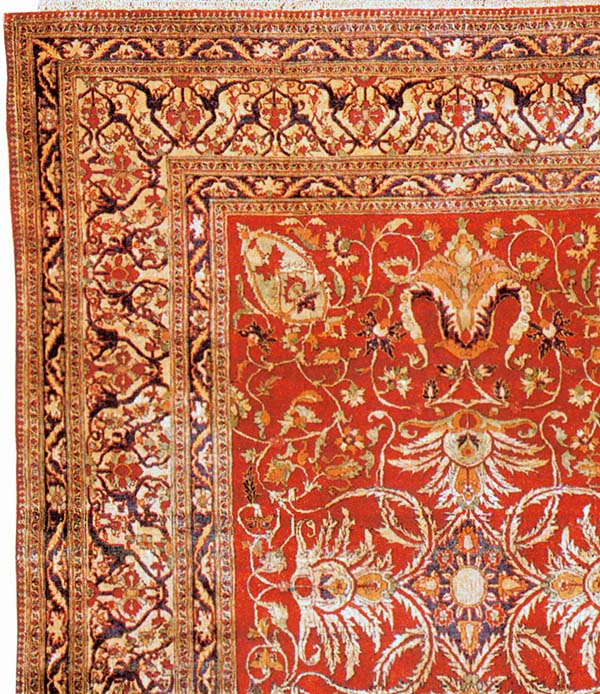 Allover Persian Tabriz.  Red Field, Silk on Silk Antique Rug