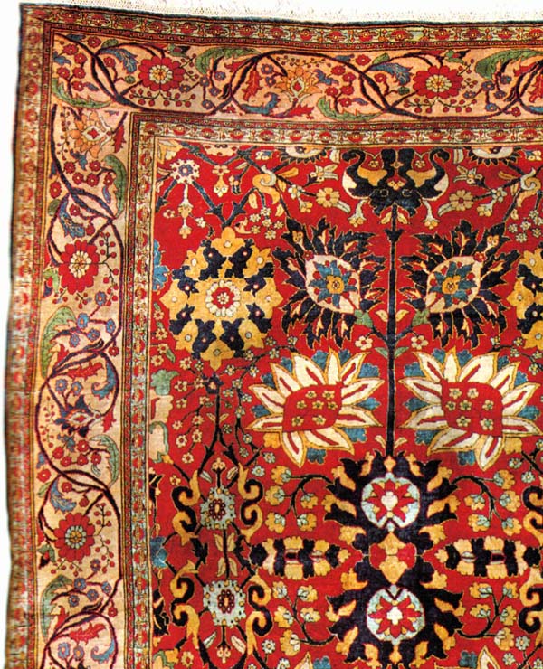 Detail Persian Silk Heriz Rug