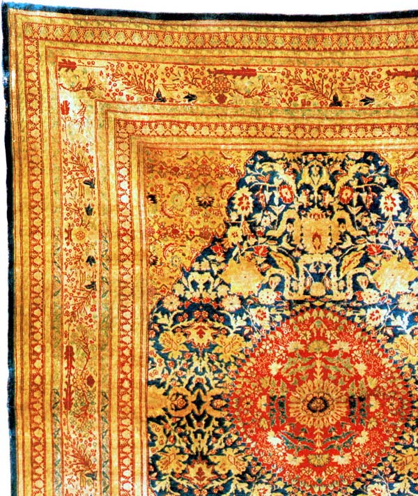 Detail of Persian Silk Tabriz Rug