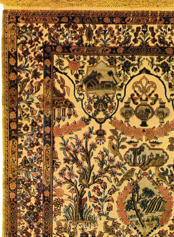 Souf Kashan Persian Rug, Paradise Design