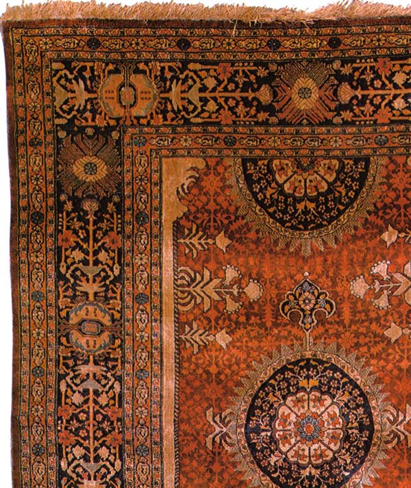 Medallion Silk Heriz antique Persian Rug 