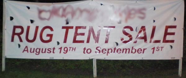 Tent Sale for Oriental Rugs and Carpets
