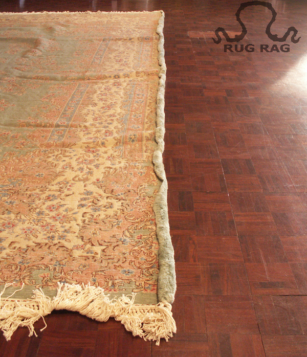Rolled edges on reverse side of Semi antique Kerman