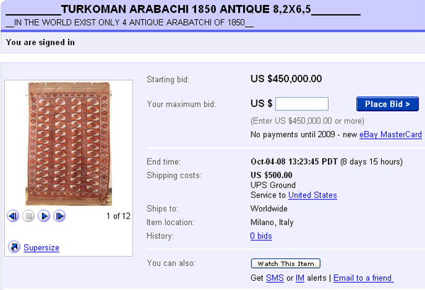Some Price tag on this Turkoman Rug Some Price tag on this Turkoman Rug