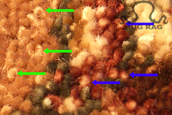Detail of hard twisted wool (front)