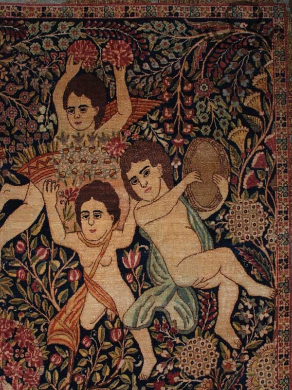 Detail of Pictorial Figures in "Dance of the Nymphs" Rug