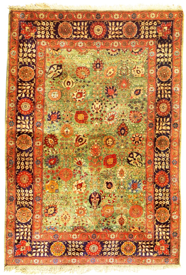 Lot 169 Silk Tabriz Rug, Northwestern Persia