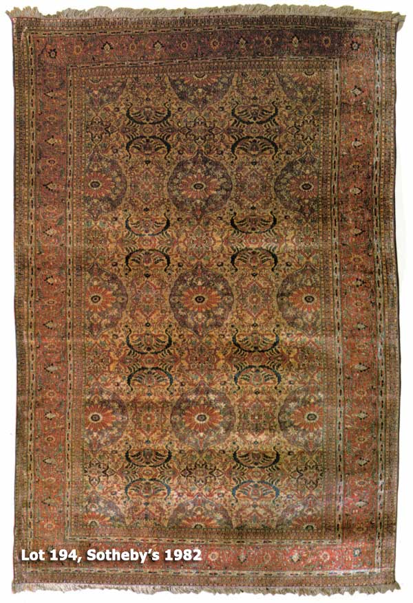 Antique Silk Persian Heriz Carpet
