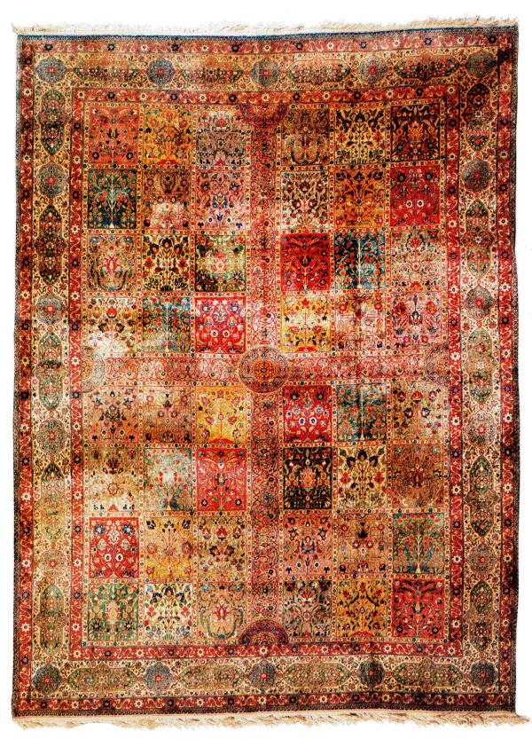 Lot 195, Silk Tabriz Garden Carpet Circa 1900