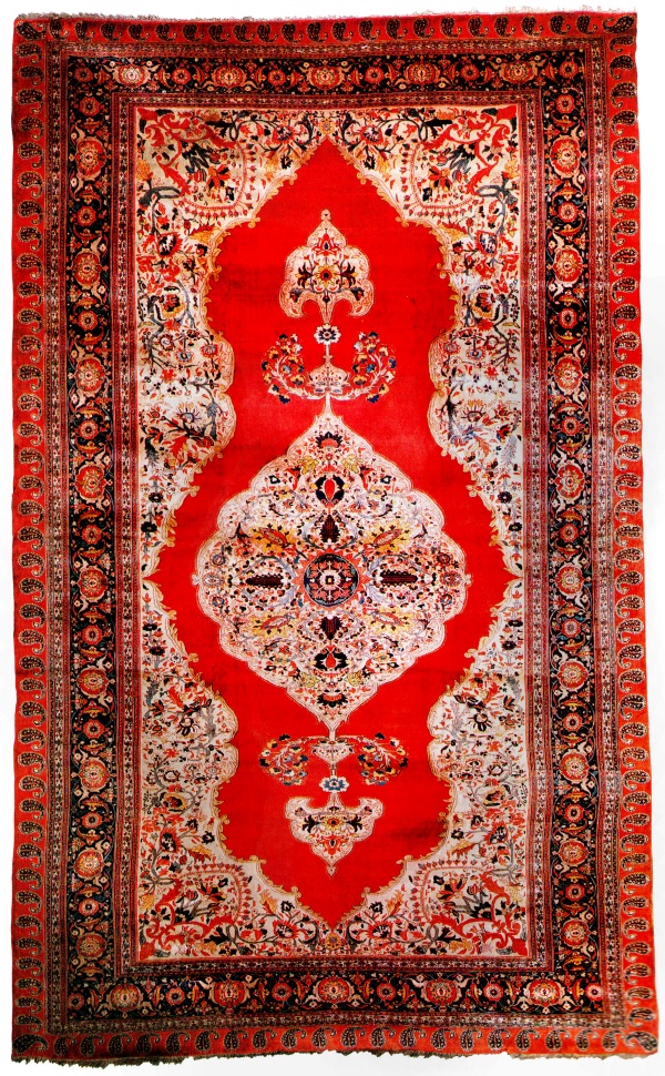 Lot 200, antique silk tabriz carpet