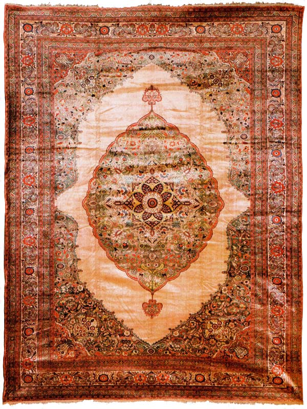 Lot 203, Antique Silk Heriz Carpet