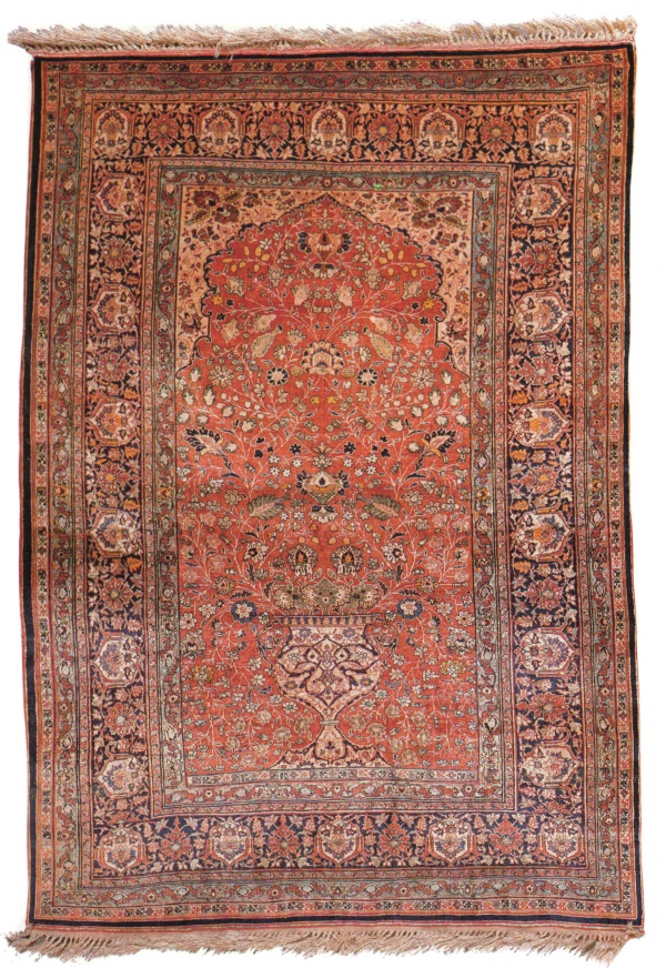 Fine Silk Tabriz Antique Rug