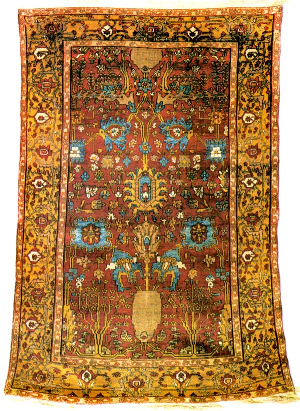 Back side of Double Sided Silk Persian Antique Heriz