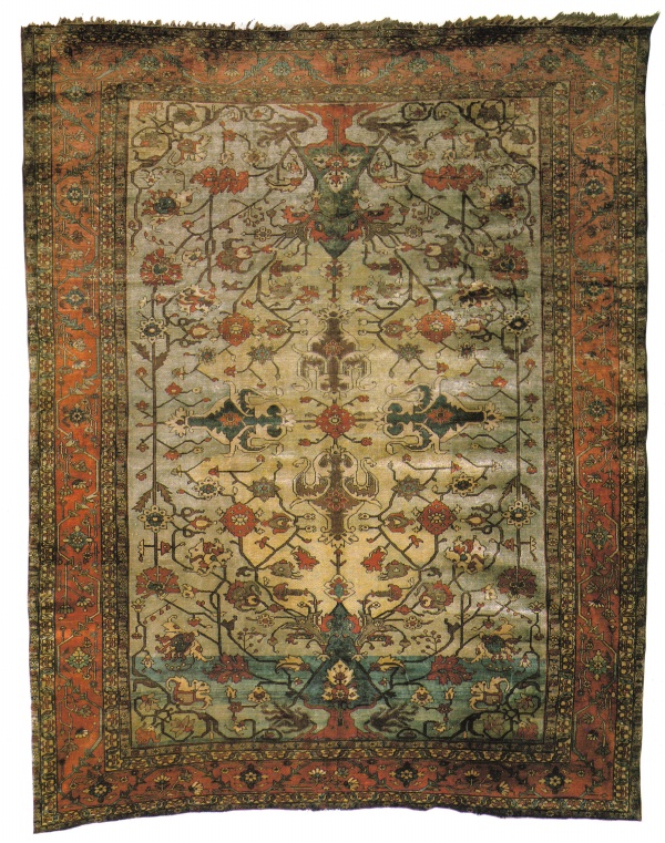 Antique Silk Heriz Carpet Circa 1850