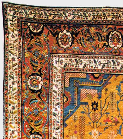Silk Heriz Antique with Checker spandrel