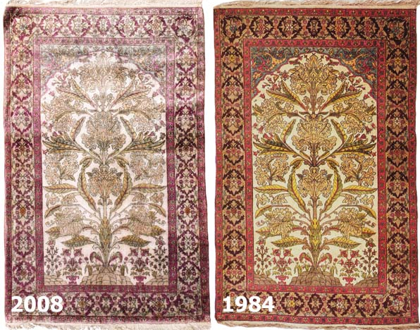 Now and then, Mohtasham Kashan Silk Prayer Rugs