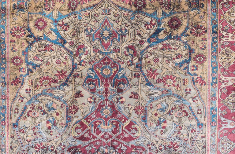SILK KASHAN 'MOHTASHAM' RUG DETAIL SILK KASHAN 'MOHTASHAM' RUG DETAIL