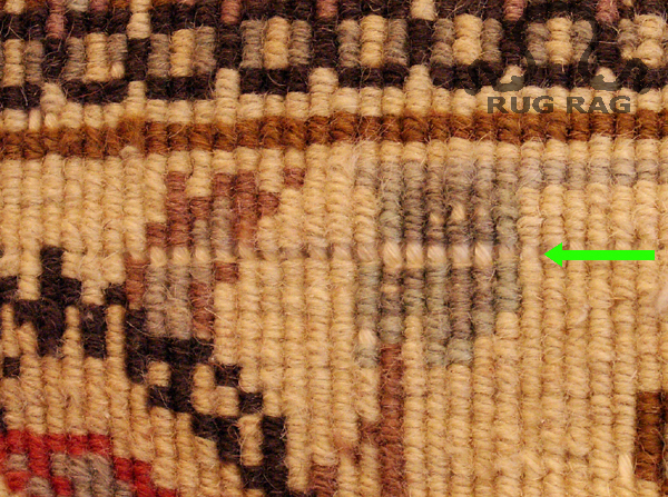 Triple ply yarn reverse side