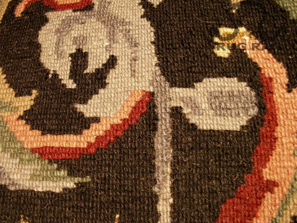 Reverse side of looped rug